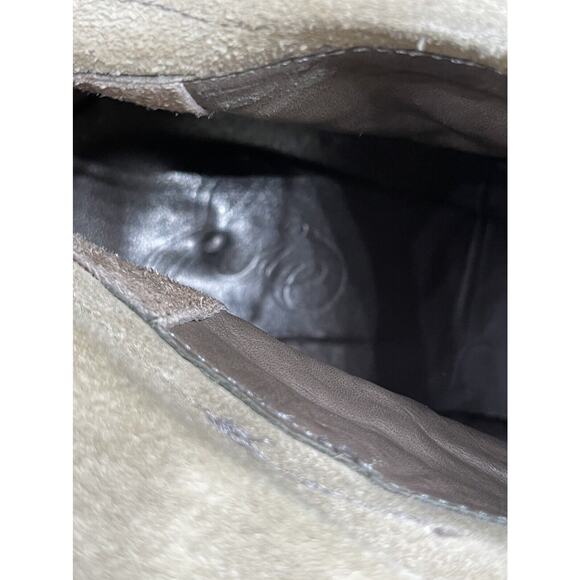 Joie Rockefeller Urban Cowgirl Triple Fringe Beige Suede Heel Boots Sz 41/10.5 - Picture 15 of 16